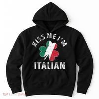 Kissing Me I'm Italian St Patricks Day Funny Irish Shamrock Hoodie thumb 0