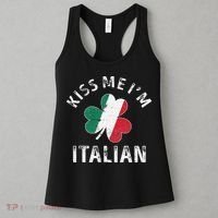Kissing Me I'm Italian St Patricks Day Funny Irish Shamrock Women's Tank Top thumb 3