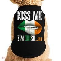 Kiss Me I'm Irish Ish With Lip And Flag St Patrick Day Doggie Tank thumb 0