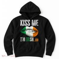 Kiss Me I'm Irish Ish With Lip And Flag St Patrick Day Hoodie thumb 0