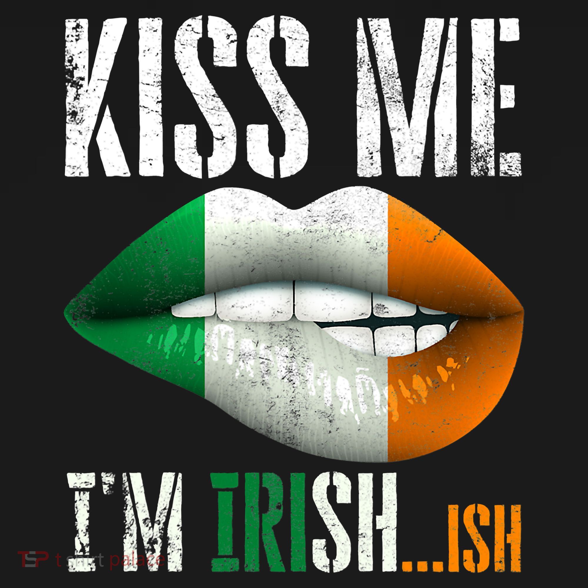 Kiss Me I'm Irish Ish With Lip And Flag St Patrick Day Sweatshirt