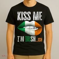 Kiss Me I'm Irish Ish With Lip And Flag St Patrick Day T-Shirt thumb 3