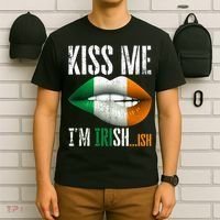 Kiss Me I'm Irish Ish With Lip And Flag St Patrick Day T-Shirt thumb 6