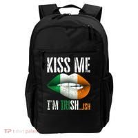Kiss Me I'm Irish Ish With Lip And Flag St Patrick Day Backpack thumb 0