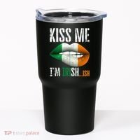 Kiss Me I'm Irish Ish With Lip And Flag St Patrick Day Tumbler thumb 0