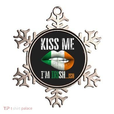 Kiss Me I'm Irish Ish With Lip And Flag St Patrick Day Ornament