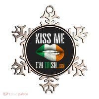 Kiss Me I'm Irish Ish With Lip And Flag St Patrick Day Ornament thumb 0
