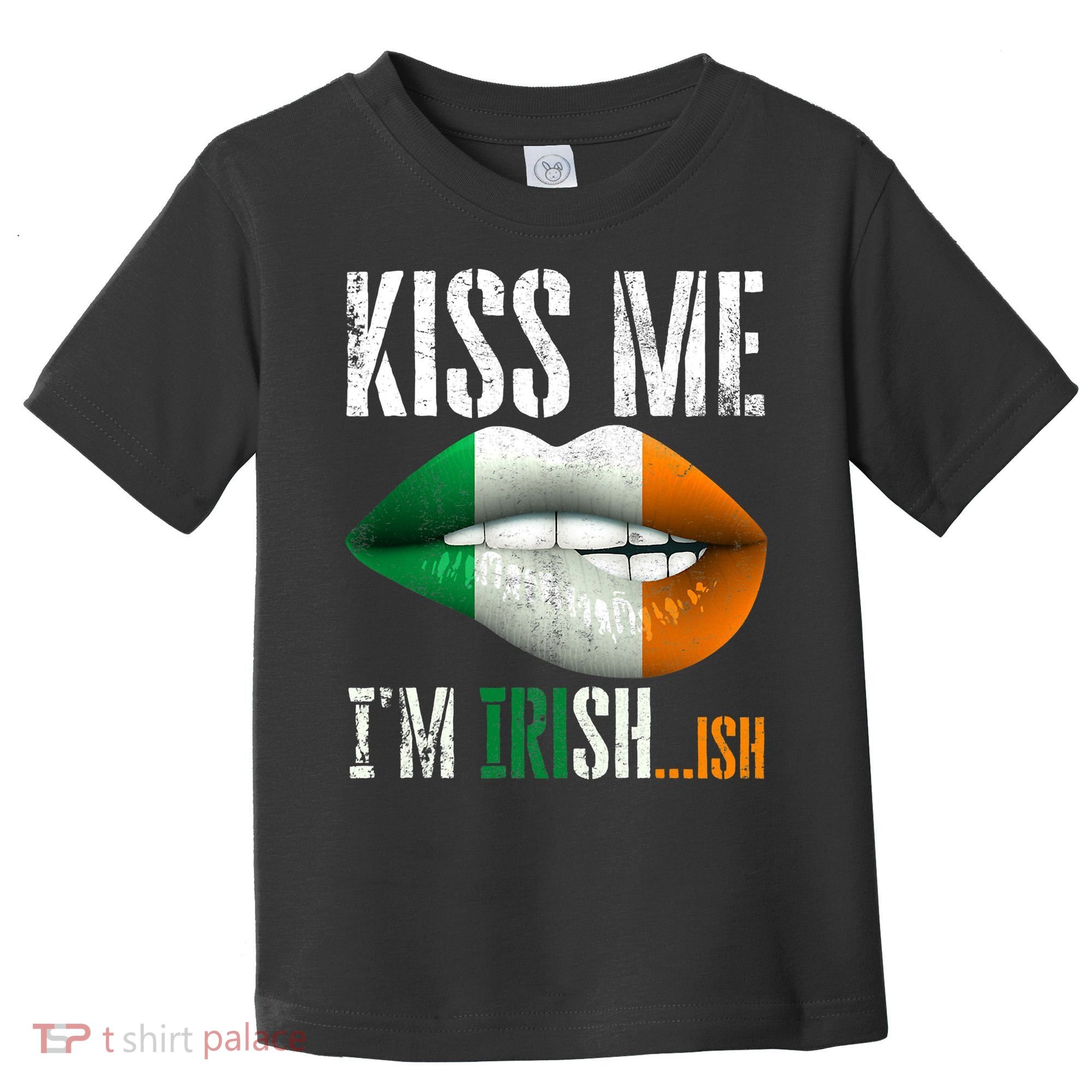 Kiss Me I'm Irish Ish With Lip And Flag St Patrick Day Toddler T-Shirt