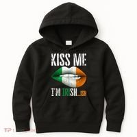 Kiss Me I'm Irish Ish With Lip And Flag St Patrick Day Kids Hoodie thumb 0