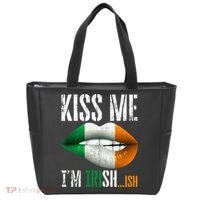 Kiss Me I'm Irish Ish With Lip And Flag St Patrick Day Tote Bag thumb 0