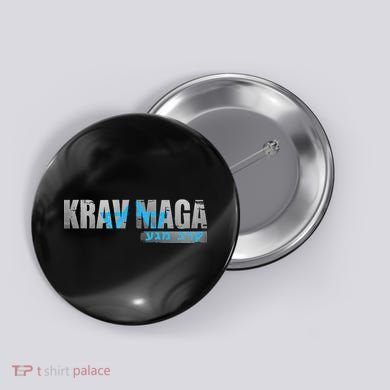 Krav Maga Israeli Combat System Distressed Vintage Button