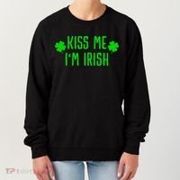 Kissing Me I'm Irish Clover Saint Irish Pats St. Patrick's Day Women's Sweatshirt thumb 0