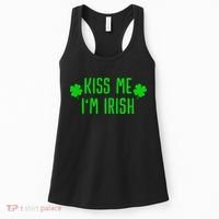 Kissing Me I'm Irish Clover Saint Irish Pats St. Patrick's Day Women's Tank Top thumb 0
