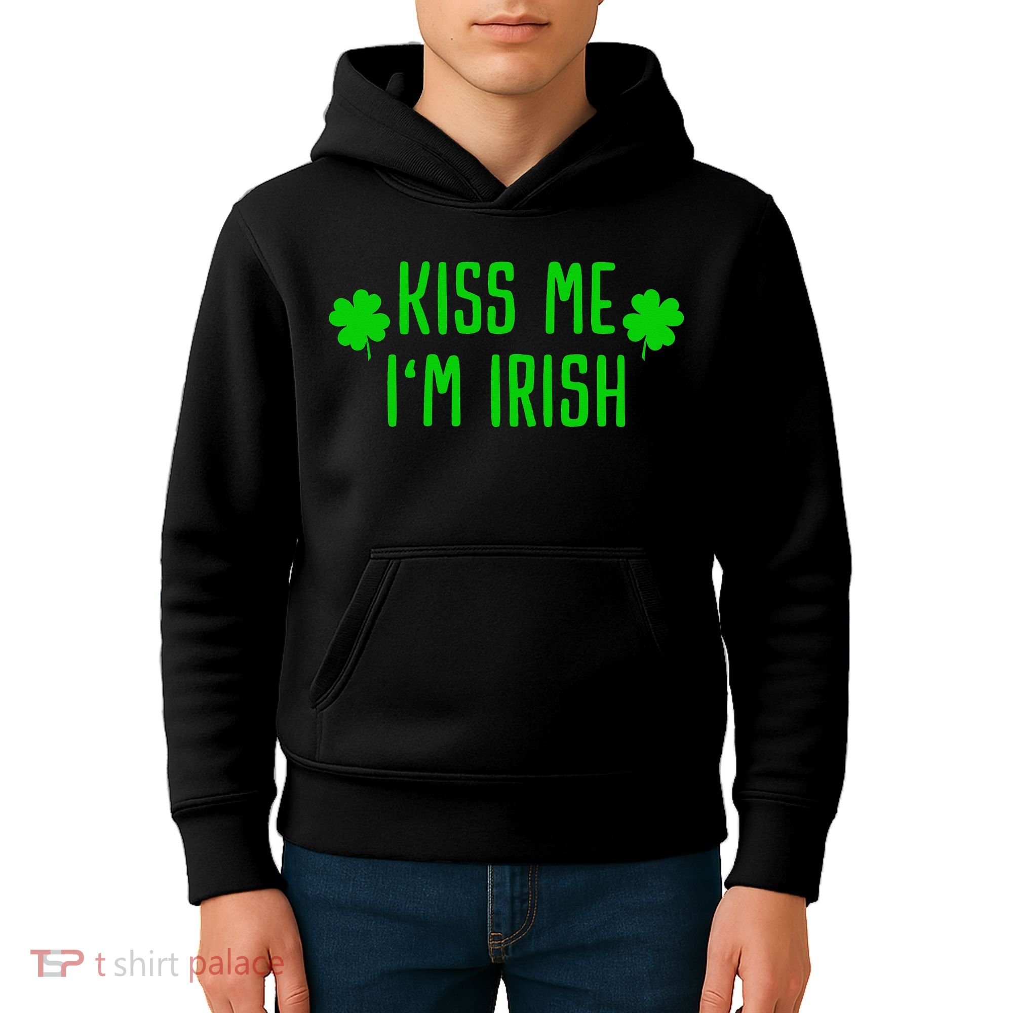 Kissing Me I'm Irish Clover Saint Irish Pats St. Patrick's Day Kids Hoodie