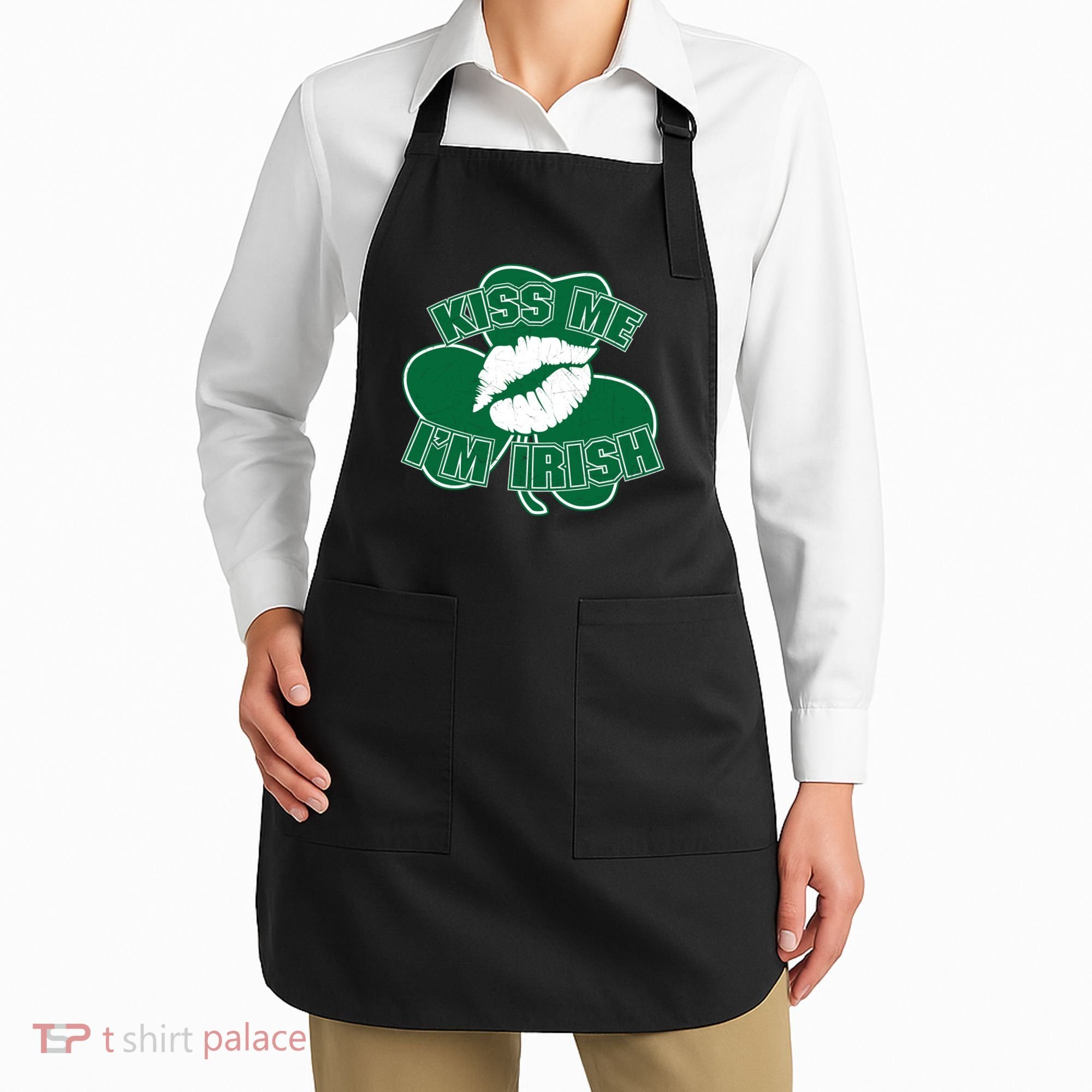 Kiss Me I'm Irish Lips Apron