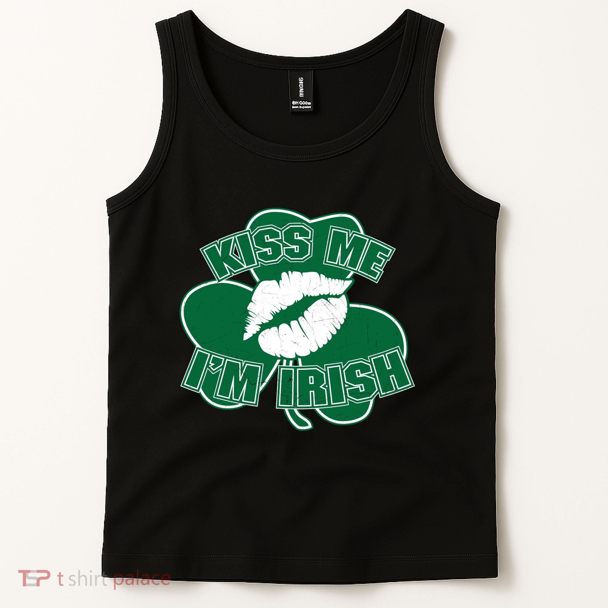 Kiss Me I'm Irish Lips Tank Top