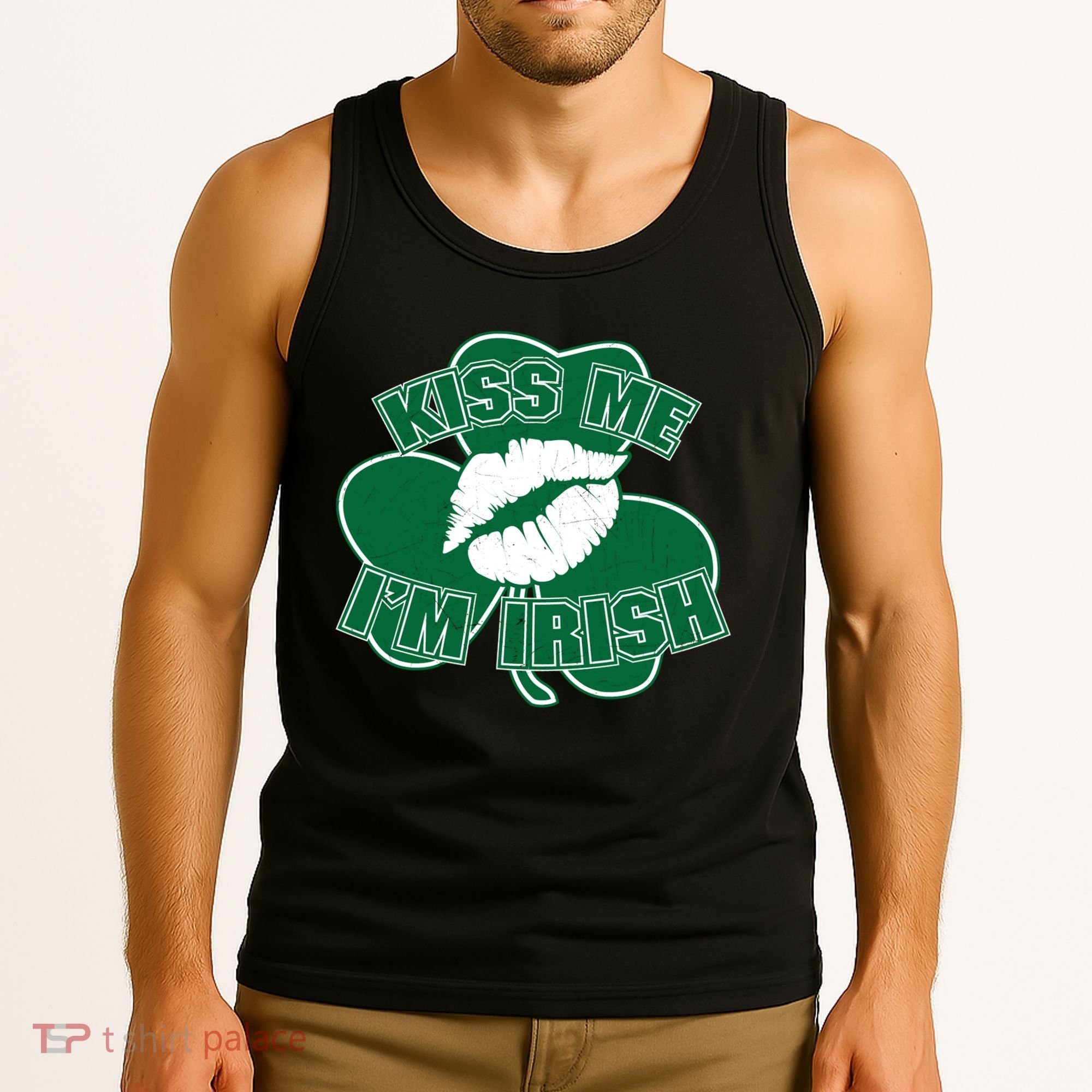 Kiss Me I'm Irish Lips Tank Top