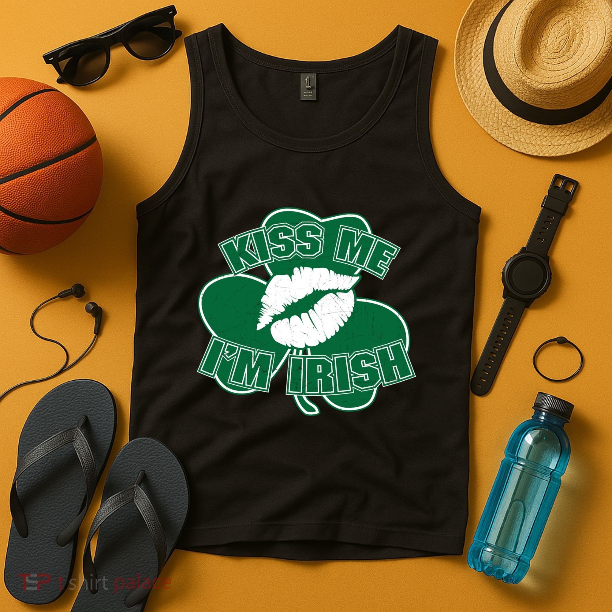 Kiss Me I'm Irish Lips Tank Top