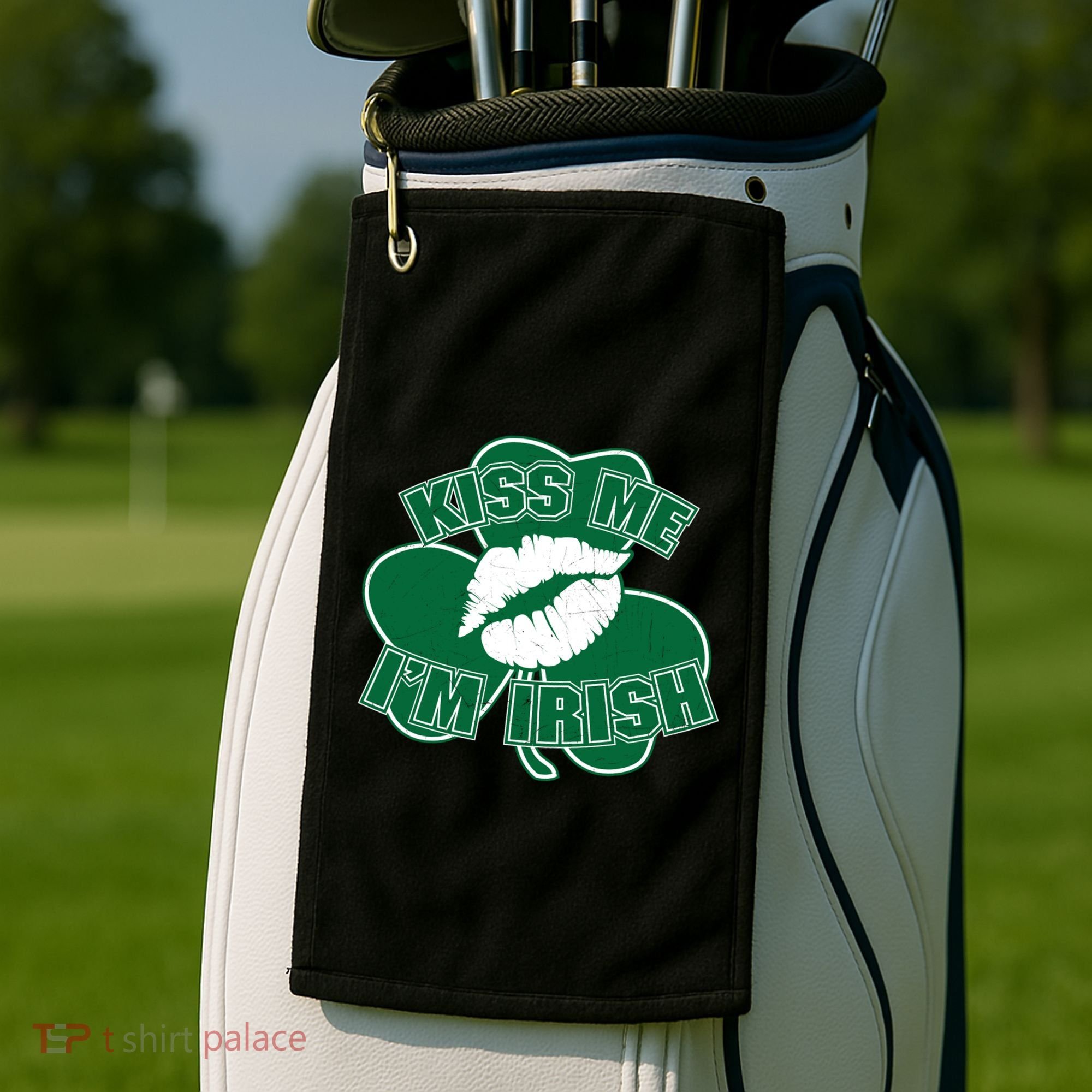 Kiss Me I'm Irish Lips Golf Towel
