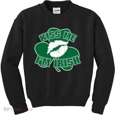 Kiss Me I'm Irish Lips Kids Sweatshirt