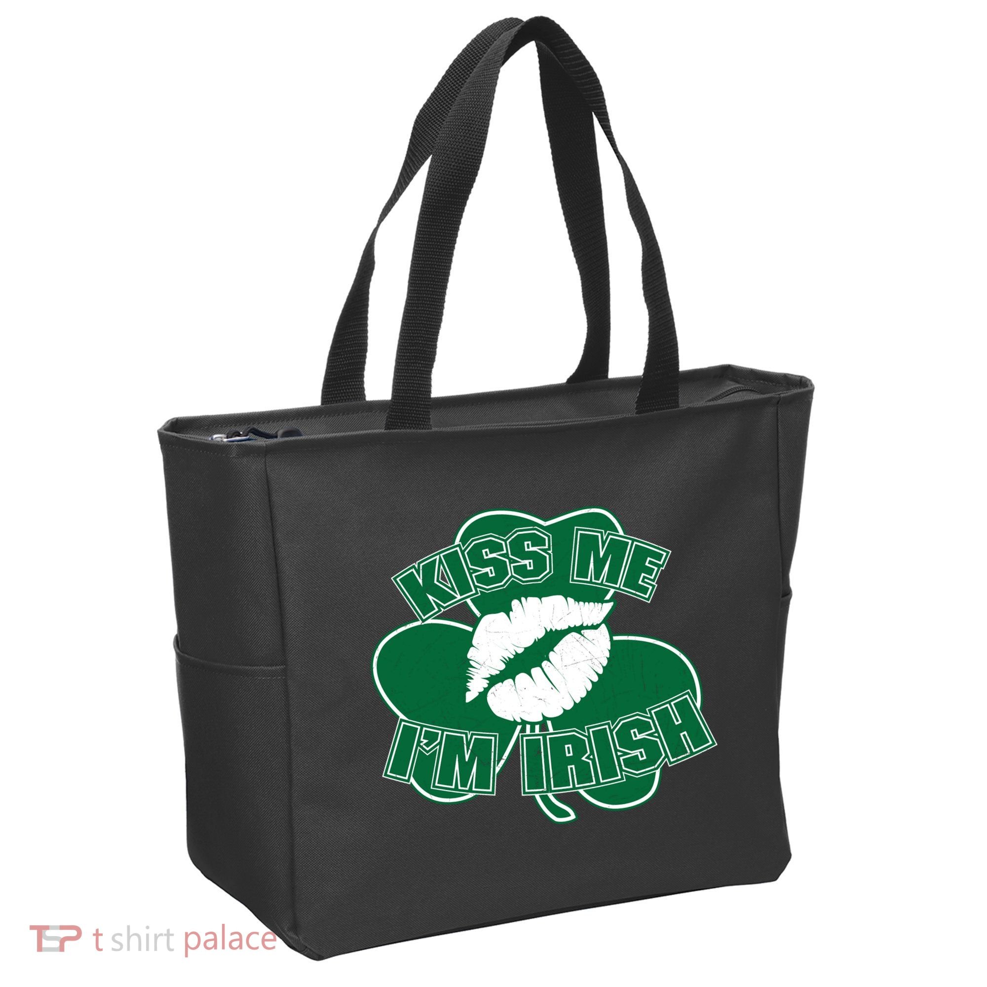 Kiss Me I'm Irish Lips Tote Bag