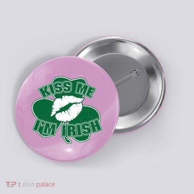 Kiss Me I'm Irish Lips Button