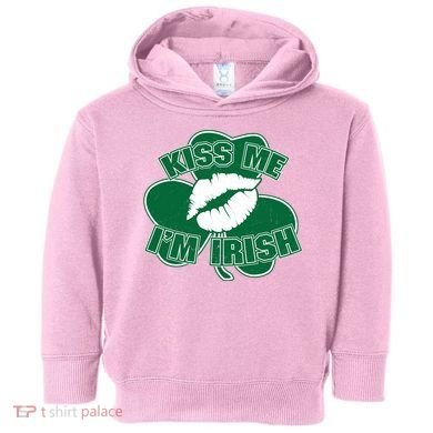 Kiss Me I'm Irish Lips Toddler Hoodie