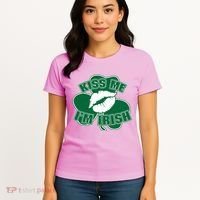 Kiss Me I'm Irish Lips Women's T-Shirt thumb 4