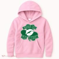 Kiss Me I'm Irish Lips Kids Hoodie thumb 0