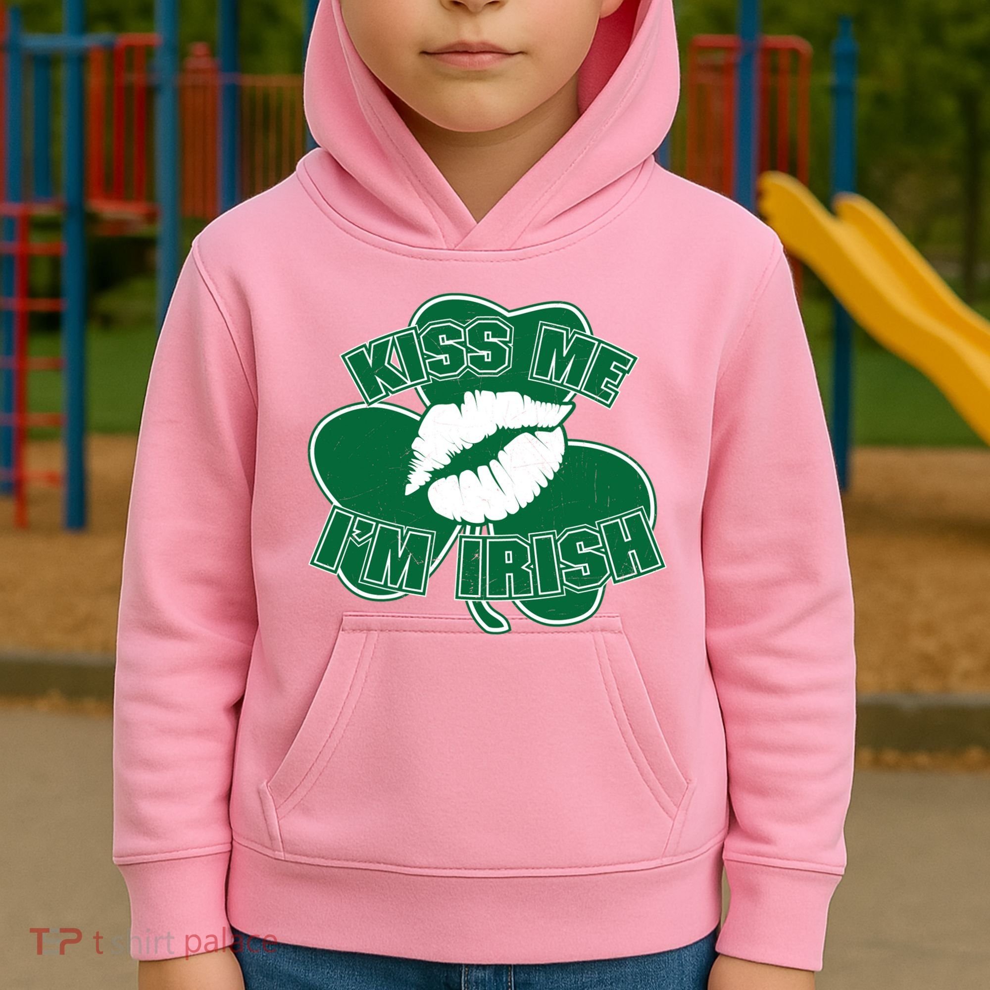 Kiss Me I'm Irish Lips Kids Hoodie