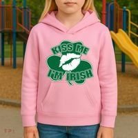 Kiss Me I'm Irish Lips Kids Hoodie thumb 3