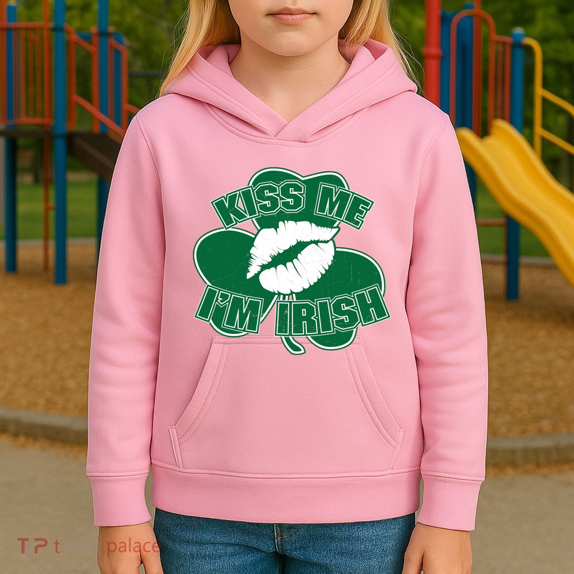 Kiss Me I'm Irish Lips Kids Hoodie