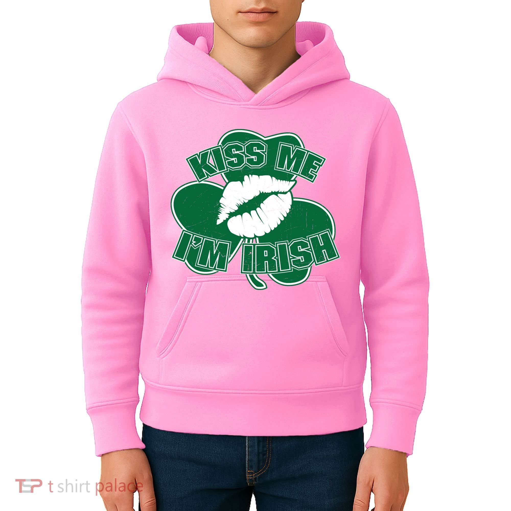 Kiss Me I'm Irish Lips Kids Hoodie