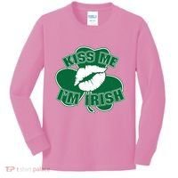 Kiss Me I'm Irish Lips Kids Long Sleeve Shirt thumb 0