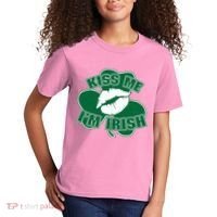Kiss Me I'm Irish Lips Kids T-Shirt thumb 2