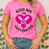 Kiss Me I'm Vaccinated Women's T-Shirt thumb 2