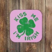 Kiss Me I'm Irish Funny Saint Patrick Day Coaster thumb 0