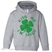 Kiss Me I'm Irish Funny Saint Patrick Day Toddler Hoodie thumb 0