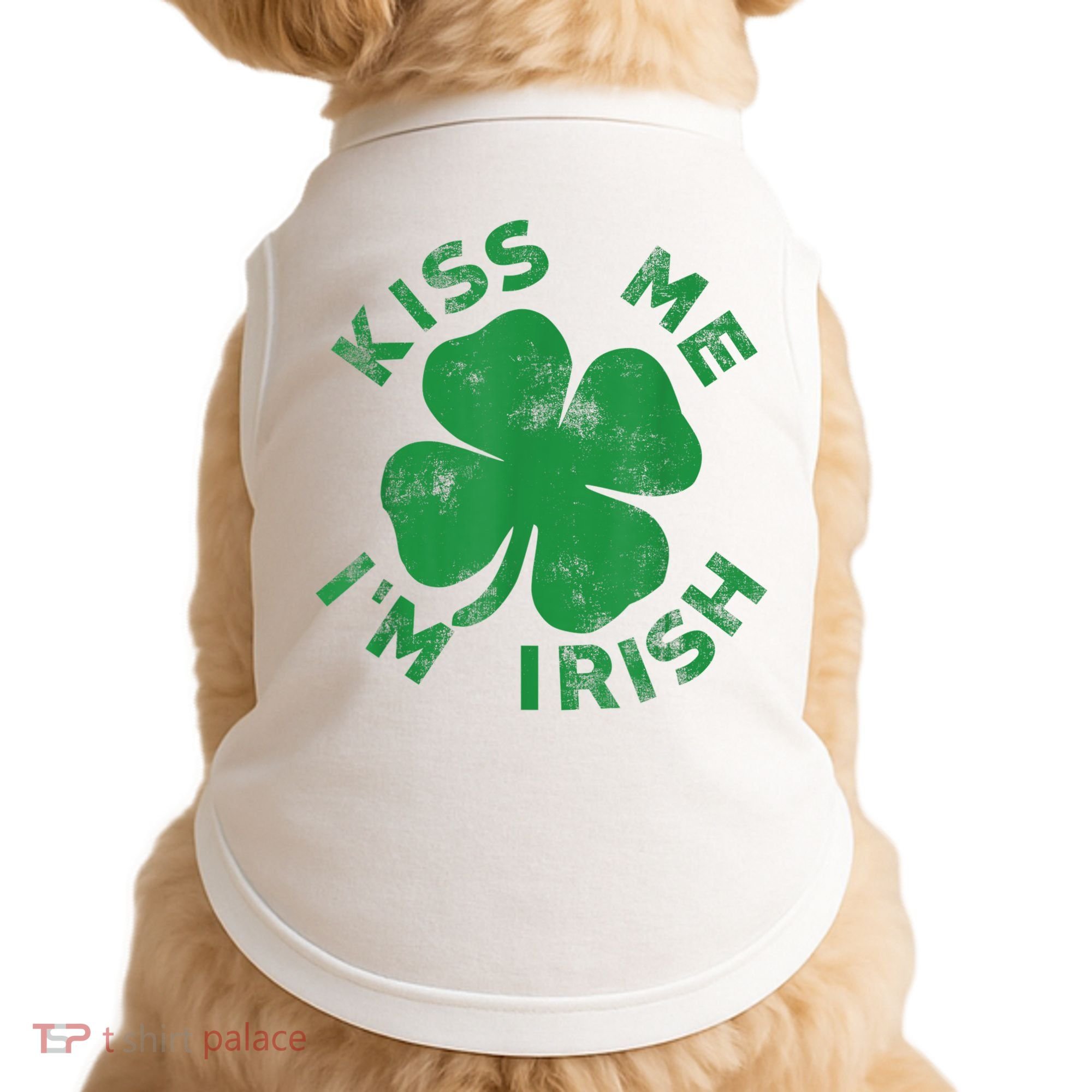 Kiss Me I'm Irish Funny Saint Patrick Day Doggie Tank