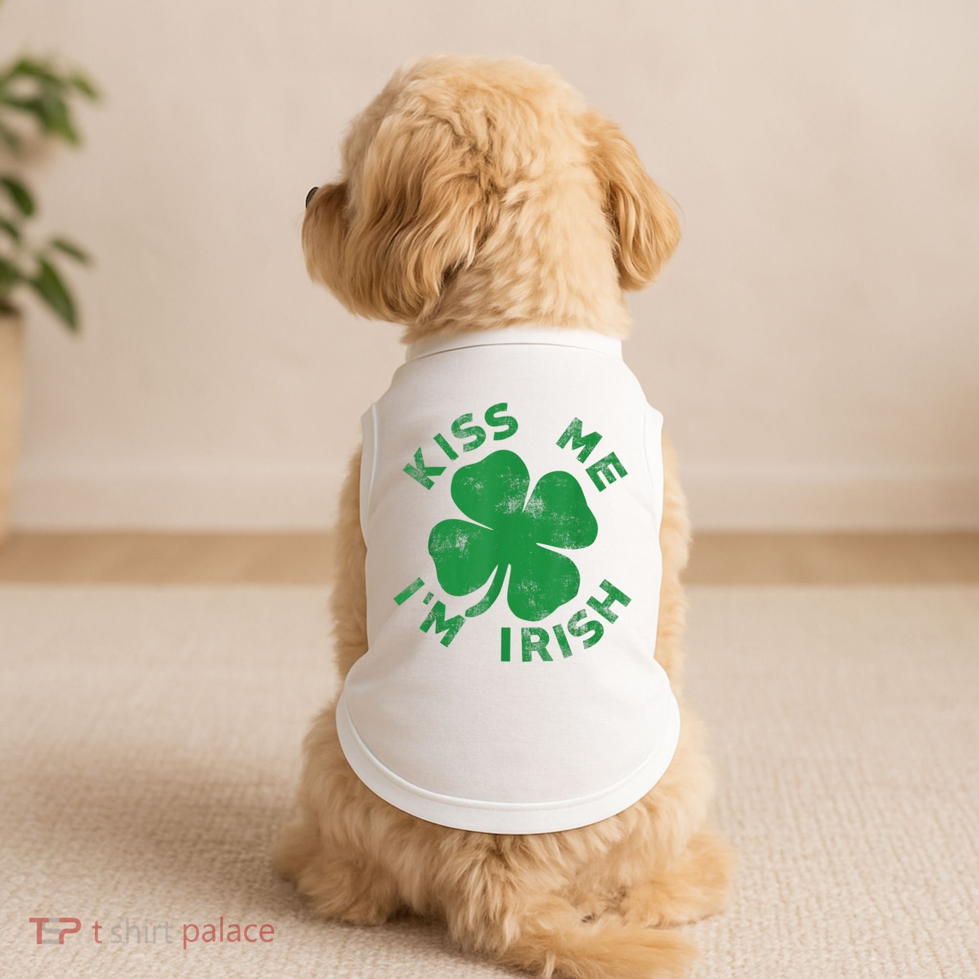 Kiss Me I'm Irish Funny Saint Patrick Day Doggie Tank