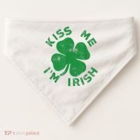 Kiss Me I'm Irish Funny Saint Patrick Day USA-Made Doggie Bandana thumb 0