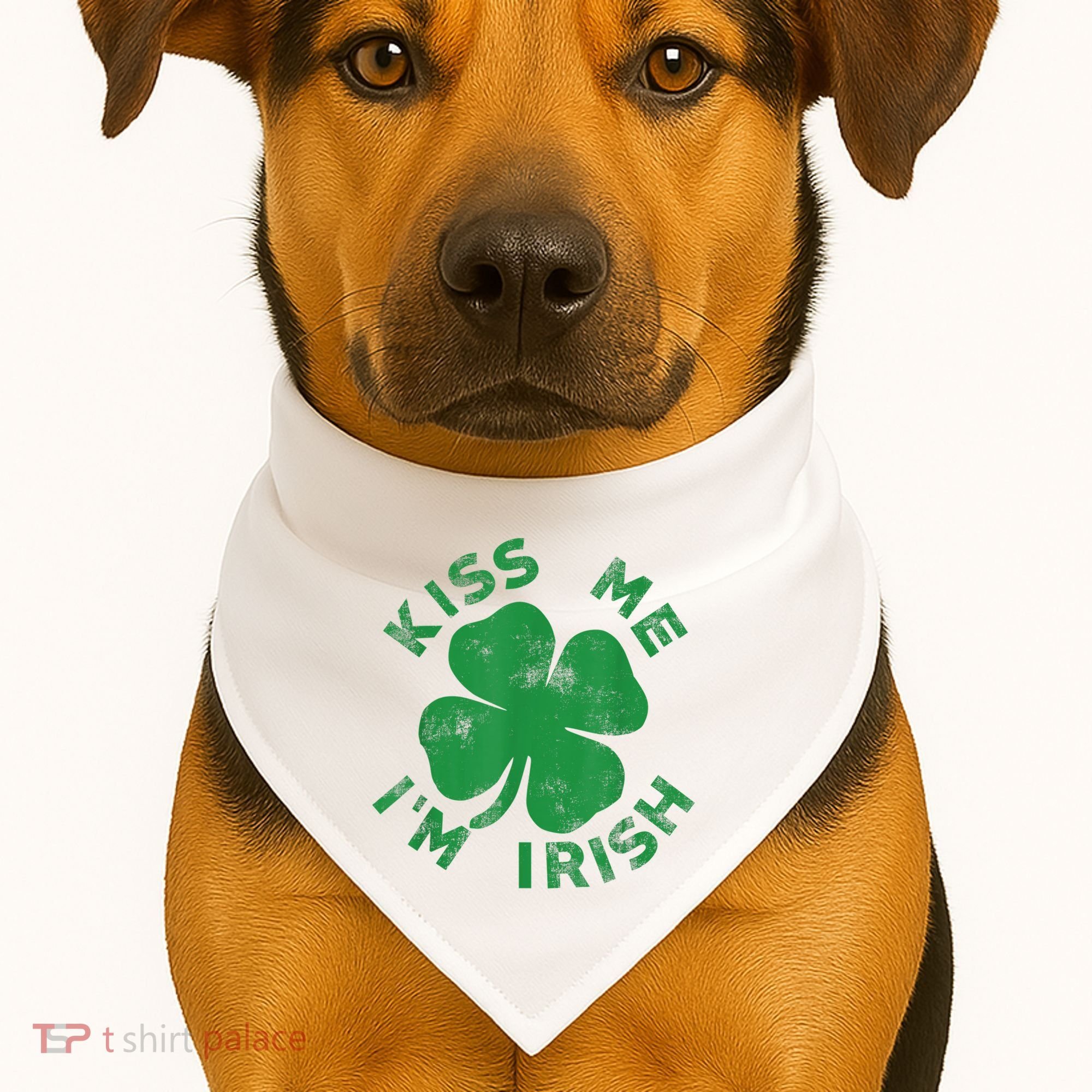 Kiss Me I'm Irish Funny Saint Patrick Day USA-Made Doggie Bandana