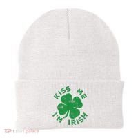 Kiss Me I'm Irish Funny Saint Patrick Day Beanie thumb 0