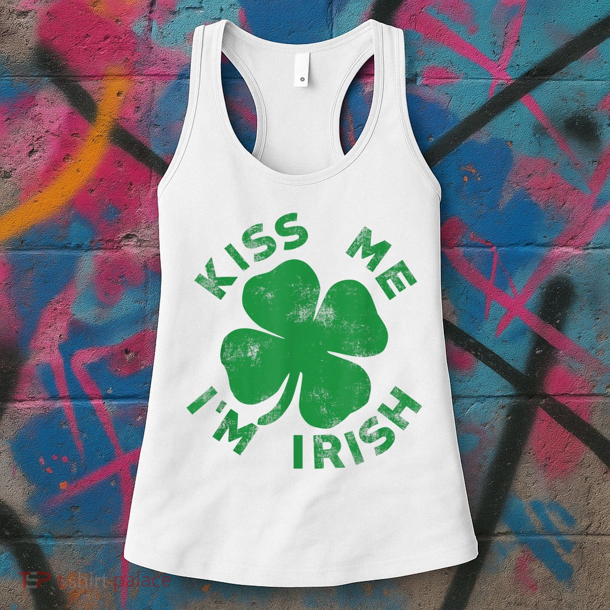 Kiss Me I'm Irish Funny Saint Patrick Day Women's Tank Top