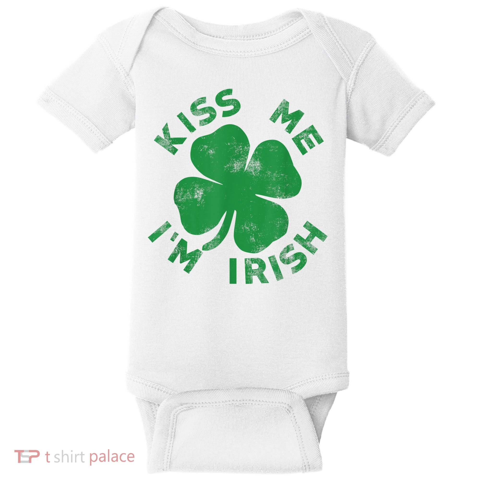 Kiss Me I'm Irish Funny Saint Patrick Day Baby Bodysuit