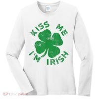 Kiss Me I'm Irish Funny Saint Patrick Day Women's Long Sleeve Shirt thumb 0