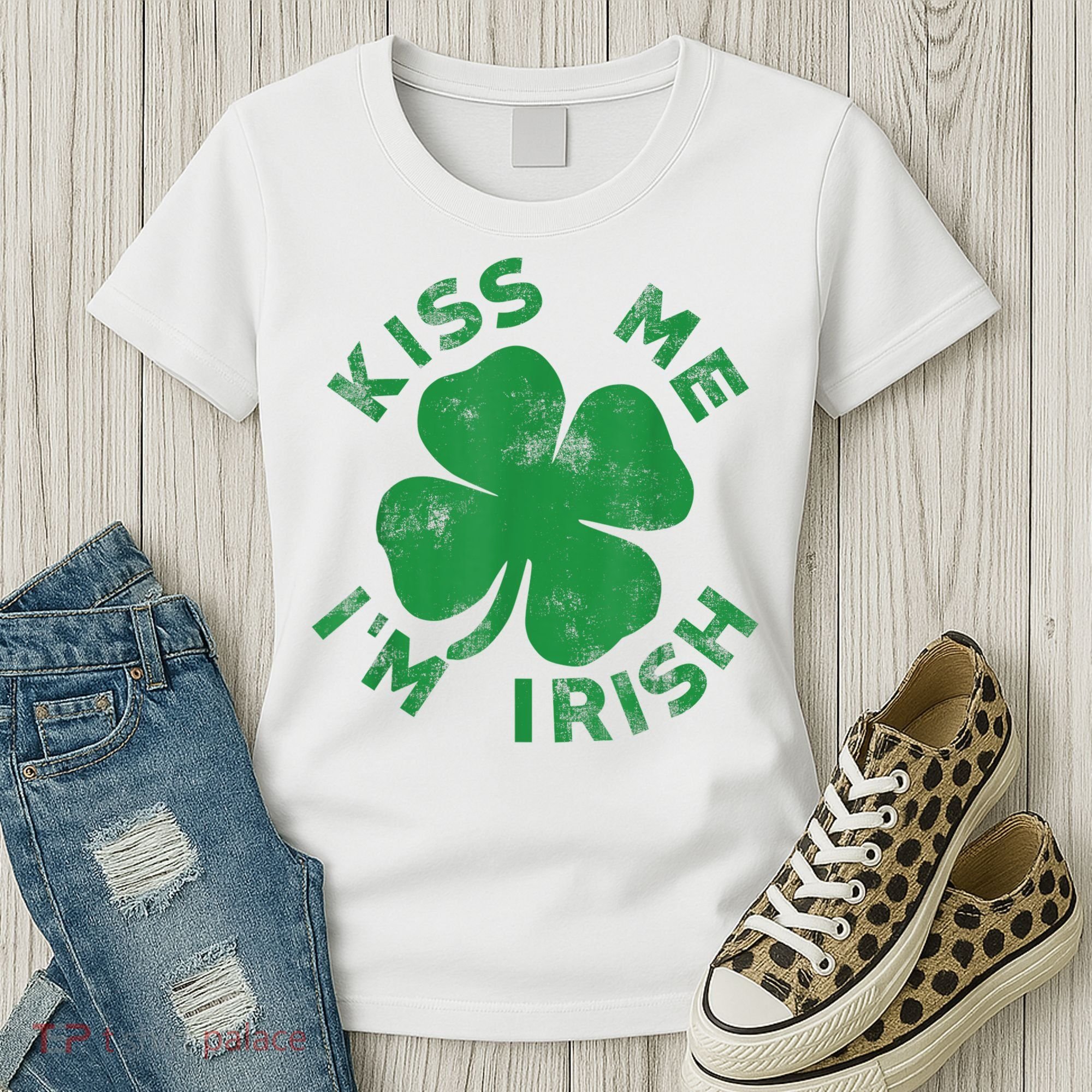 Kiss Me I'm Irish Funny Saint Patrick Day Women's T-Shirt