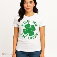 Kiss Me I'm Irish Funny Saint Patrick Day Women's T-Shirt thumb 4