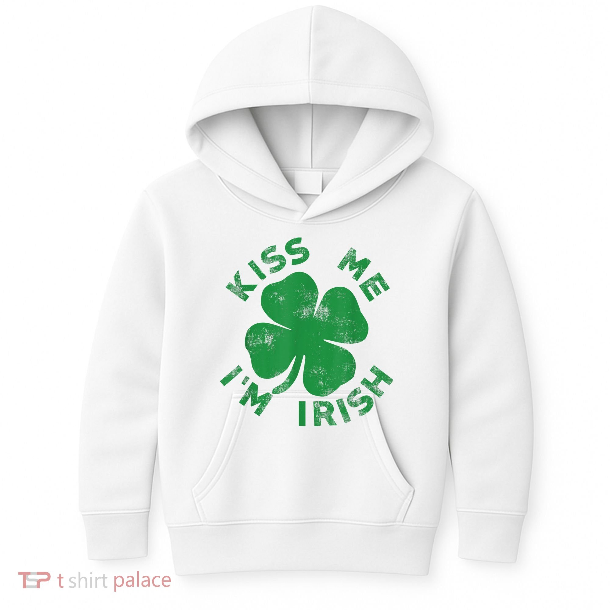 Kiss Me I'm Irish Funny Saint Patrick Day Kids Hoodie