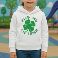 Kiss Me I'm Irish Funny Saint Patrick Day Kids Hoodie thumb 3